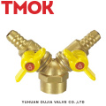 Brass double butterfly handle outer wire gas valve